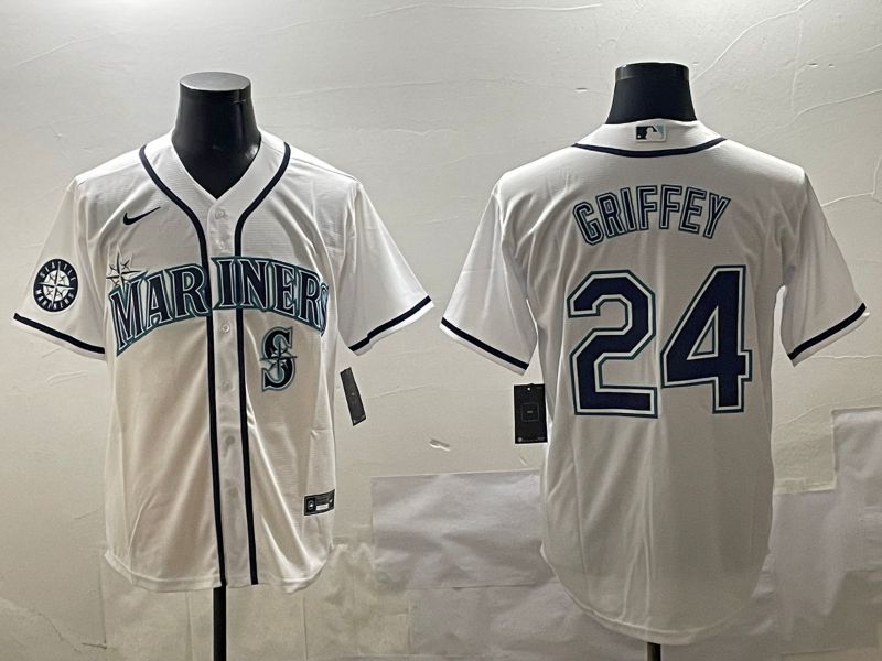 Men Seattle Mariners #24 Griffey White Game 2025 Nike MLB Jersey style 4